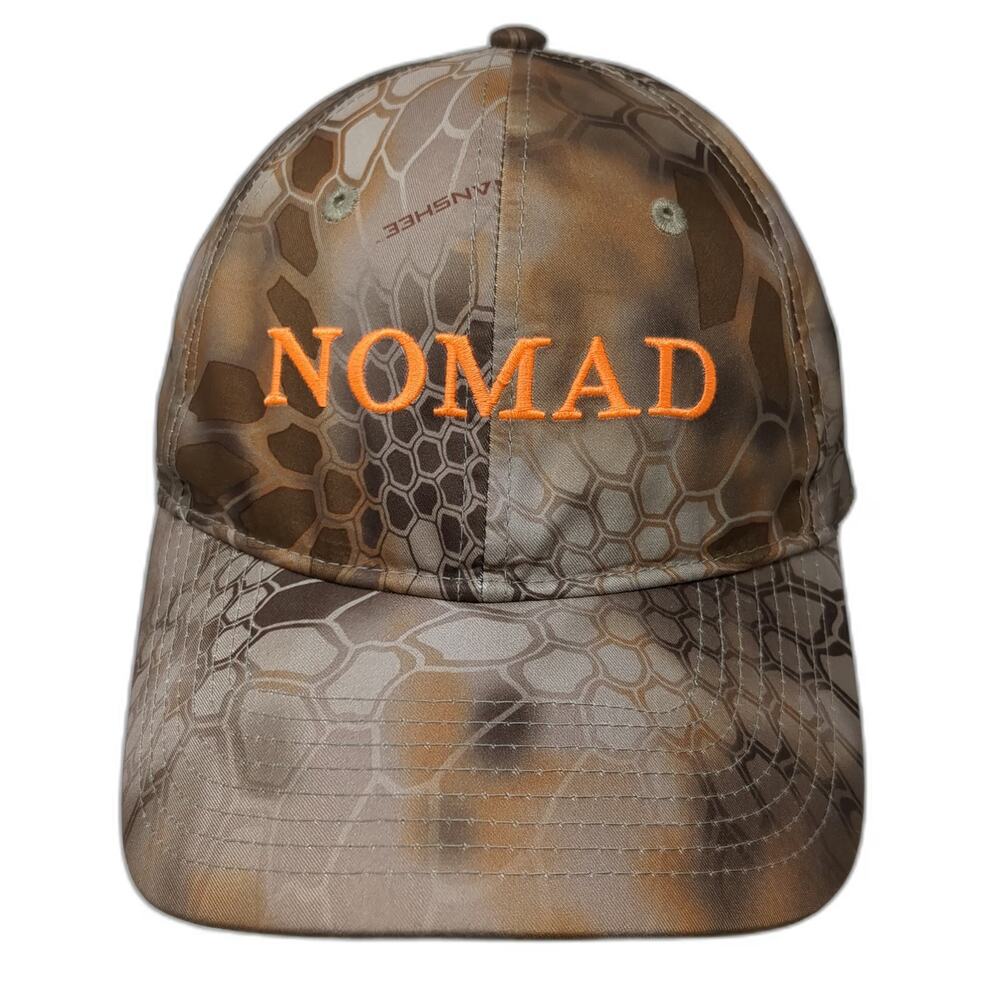Nomad Snapback Brown Orange One Size Kryptek Camo Banshee Hunting Logo Hat